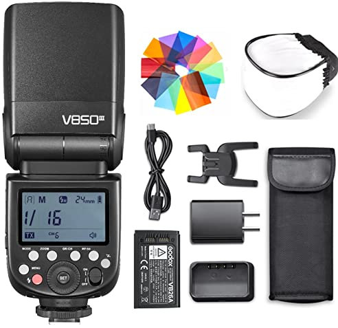 Godox V850III Flash Camera Flash Speedlight 7.2V/2600mAh HSS 1/8000 2.4G 1.5s Recycle Time 450 Full Power Pops for DSLR Cameras with Standard Hot Shoes for Canon, Nikon, Sony, Fuji, Panasonic, Olympus