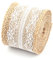 Egurs Juteband mit Spitze Weiß Vintage Spitzenband Sackleinen Band Rolle 5 cm 2 Meter Schleifenband Dekoband aus Jute Natür Tischdeko Geschenke Deko für Handwerk Hochzeit DIY Scrapbook Haus Deko 2#