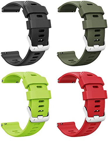 ANBEST 22mm Armband für Garmin Vivoactive 4/Forerunner 255/265/Venu 2 Armband, 22mm Silikon Quick Release Armband Kompatibel mit Gear S3/Huawei Watch GT Ersatzarmband, 4-PACK