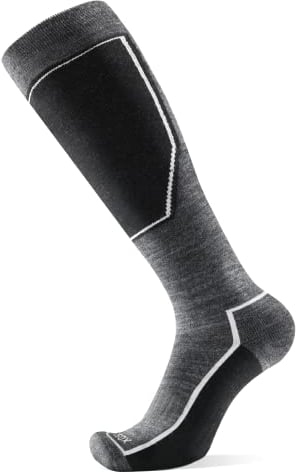 2 Paar, Performance Merino Skisocken für Herren Damen, Ökotex Funktionssocken für Skitouren, Sport, Snowboard, Polsterung, keine Blasen, atmungsaktiv Socken, verschiedene Größen schwarz & grau