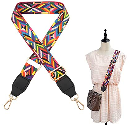 SUKPSY 1 Pcs Wide Replacement Bag/Purse Crossbody Strap for Women Adjustable Jacquard Woven Guitar Strap Banjo Strap Style