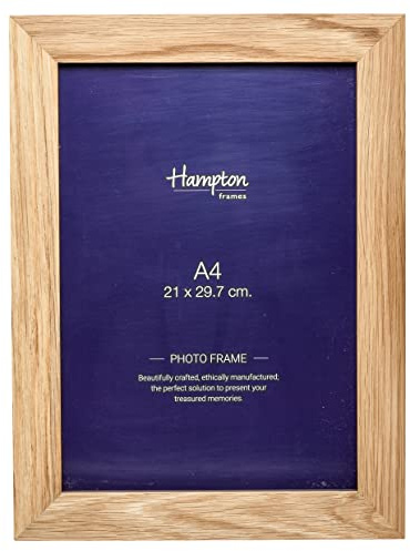 Hampton Frames NEWENGA4PLX-1PK Holzrahmen Bilderrahmen, A4 (21 x 29,7 cm), natürliche Eiche, 1 Stück