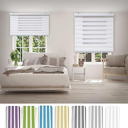 Vertikaljalousie 90 x 320 cm Sichtschutz Blendschutz Hitzeschutz Jalousette Jalousien mit Verstellbarer Kette für Fenster und Türen, Küche, Weiß