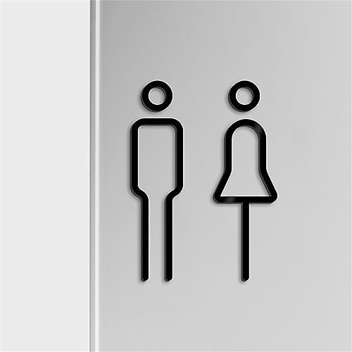 Plaque de toilette en acrylique solide, plaques de porte de toilette au style minimaliste, décor de toilette avec dos adhésif pour hôtel, bureau, maison, restaurant