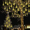 Kwaiffeo Weihnachtsbeleuchtung,10 Röhren LED Meteorschauer Lichterkette Außen für Weihnachten Halloween Weihnachtsbaum Hochzeit Garten Fenster, warmes Weiß