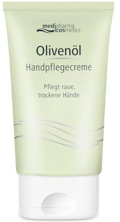 Olivenöl Handpflegecreme - pflegt trockene & raue Hände - mit kaltgepresstem Olivenöl & Jojoba-Öl von medipharma cosmetics - 50 ml