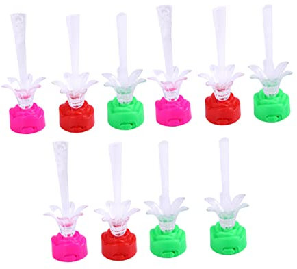 DOITOOL -rosen-glasfaserlichter 10er-pack Für Die Dekoration Von Heimpartys Und Hochzeiten Lebendige Nachtlichter Farbenfrohe Party-mittelstücke Zufällige Farbe