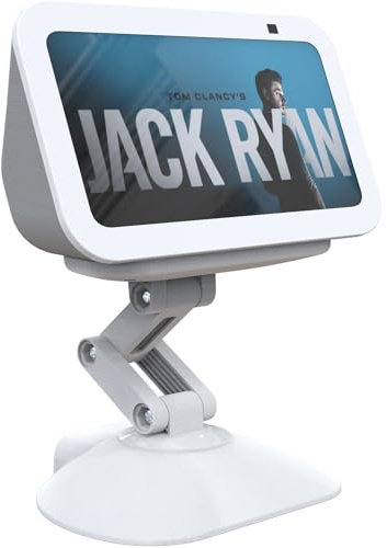 Support pour Echo Show 5 (3(^>e<^) génération), Hauteur réglable, Support de Table pour Haut-Parleur Intelligent, inclinable et pivotant à 280 degrés, Base magnétique antidérapante pour Show 5 et