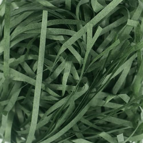 Wgudzpj Papier déchiqueté, papier déchiqueté, papier froissé pour remplissage de panier vert, papier raphia pour emballage cadeau bricolage