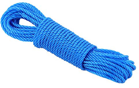 Corde en Nylon Multifonction, 10 m, pour Escalade, Jardinage, Camping, Linge, Blanc et Bleu