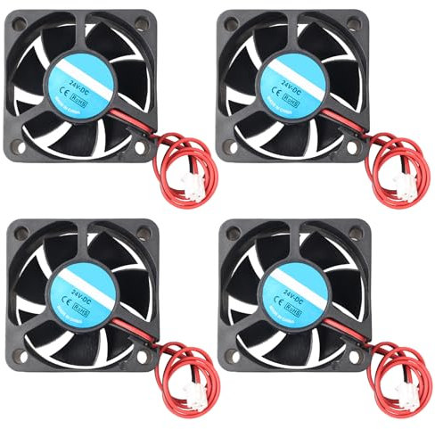 Jopto 4PCS Mini Brushless Silent Cooling Fan 50x50x20mm 5020 DC 24V Fan With 2 Pin Terminal Compatible With 3D Printer PC CPU Computer Cases For DIY With 30cm/11.81inch Cable