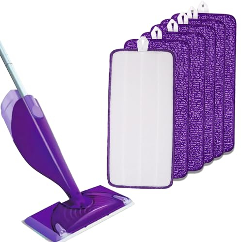 Awinker 6 Stück Mop Pads für Swiffer Wetjet Maschinenwaschbar und Wiederverwendbare Mopptuch für Feuchte Bodentücher, für Fliesen Laminat, Holz, Keramik