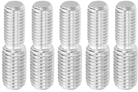 PATIKIL M12*M14*50 Doppelt-Endgewindebolzen, 5er Packung 304 Edelstahl Stangenbolzen Gewinde Reduzieradapter für Möbelbeschläge, 50mm lang