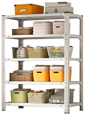BOKNI Verstellbares Regalsystem aus Metalldraht mit 5 Ebenen, Lagerregale für Garage, Küche, Lager, Keller, Supermarkt, Tragkraft pro Lage 200 Pfund (Farbe: A, Größe: 150 x 40 x 180 cm)