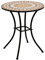 DEGAMO Bistrotisch Mosaiktisch Lucca 60cm rund, Gestell Metall schwarz, Tischplatte aus Keramik in Mosaik-Optik, grau/Terracotta