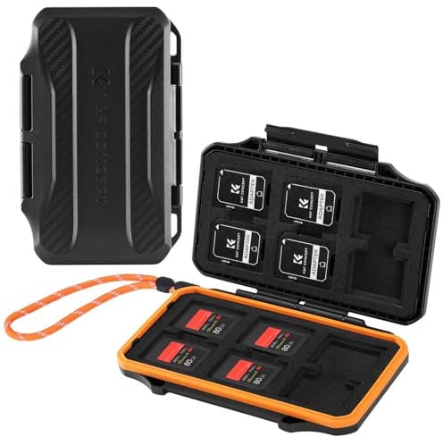 K&F Concept Estuche para Tarjetas de Memorias,Funda para Tarjetas de Memoria con 24 Ranuras,Resistente al Agua, Antigolpes, para 12 x Tarjetas SD + 12 x Tarjetas CFE A