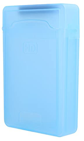 Rankomu 8.9 cm Hard Disk Shockproof Box Hard Disk Protection Box, 8.9 cm HDD SSD Shockproof Anti-Static ABS Transparent Storage Case, Dustproof, Blue