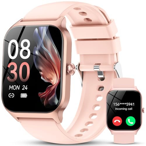 Smartwatch Donna, 1.85'' Orologio Smartwatch Donna con Effettua/Risposta Chiamate, 115+ Sportive Smart Watch con Contapassi/Sonno/Cardiofrequenzimetro, IP68 Fitness Tracker per iOS Android (Oro Rosa)