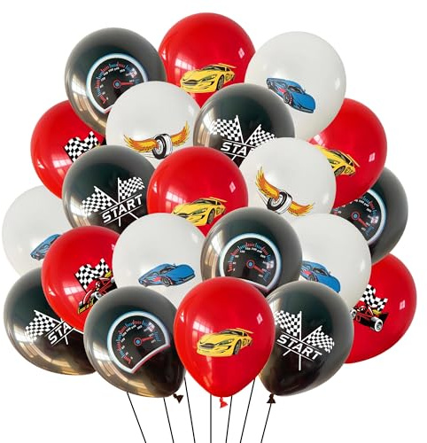 Rennwagen-Luftballons, Geburtstagsdekorationen – Rennwagen-Partyzubehör, Latex-Ballon, 30,5 cm Luftballons für Kindergeburtstag, Themen-Dekoration