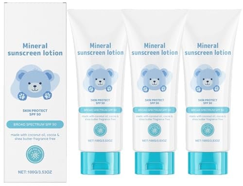 Mineral Baby Crema solare SPF 50, protezione solare minerale, Baby Sunscreen, SPF 50, lozione minerale appositamente progettata per la pelle sensibile di bambini e neonati (3)