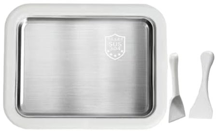 MagiDeal Enrollado Fabricante de Helados Bandeja para la máquina de Helados para el de casero Plato frío, Blanco