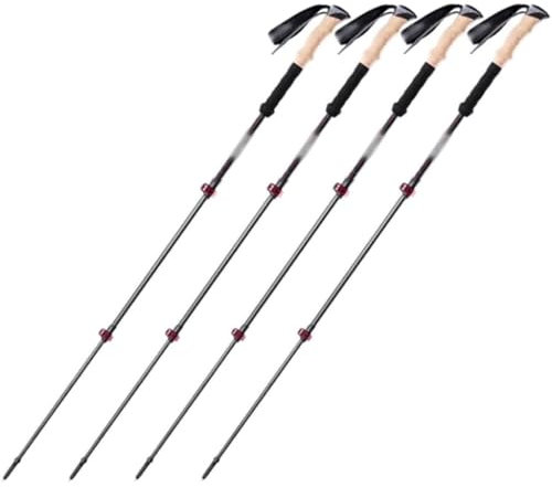 4er-Set Trekkingstöcke Für Gruppenreisen, Tragbare Kletterausrüstung Mit Handschlaufe, Einziehbare Wanderstöcke, Für Rucksackreisen, Skifahren
