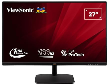 ViewSonic VA2732-H-2 LED Monitor 27 Inch FHD 1080p, 100Hz, 1ms, IPS Panel, Flicker-Free, Low Blue Light, 250 cd/m², HDMI, VGA