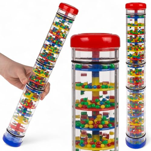 MIJOMA Regenstab – Klangrohr ab 41 cm – akustisches Musikspielzeug für Kinder & Erwachsene – beruhigendes Regenrascheln, sensorisch, musikalische Entspannung