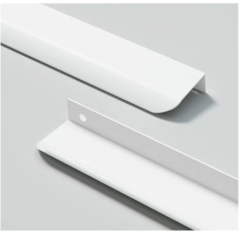 GSHUR 4pcs Poignée Meuble Caché Poignée de Porte Cachée Poignée de Placard Poignée de Tiroir Aluminium Poignées Cachées Poignées de Meuble Invisible Poignées de Meuble Cuisine Blanc 30cm (Bord Arrondi