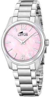 Lotus Damenuhr Analog aus Edelstahl 316L | Quarzuhr, Widerstandsfähiges Mineralglas, Wasserdicht 10 ATM, 19061/2, Classic Steel