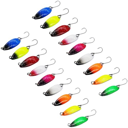 Fishing Lures with Single Hook, 3cm/3g Trout Spoon, Multicolor Metal Fishing Baits for Pike Zander Perch(2 Set of 9
