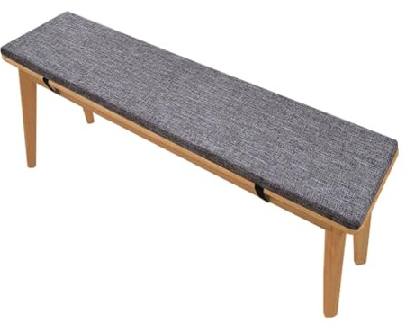 Bankauflage 3cm dick Sitzkissen Outdoor Drinnen Leinenstoff Bankkissen Sitzpolster Bank rutschfeste abnehmbarem Gartenbank Auflage Schaumstoff für Fensterbank Gartenmöbel(Light Grey 5#,35x180cm)