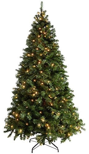 WeRChristmas Pre-Lit Spruce Multi-Function Christmas Tree, 2.1 m - 7 feet with 300-LED Lights, Green