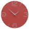 CalleaDesign - Smile Wanduhr, handgefertigt in Italien, 30 cm, elegant und leise, hohe Qualität, perfekte Geschenkidee [feuerrot und Aluminium].