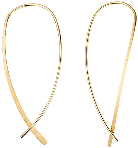 Jobo Damen Durchzieh-Ohrhänger 925 Silber gold vergoldet mattiert Ohrringe zum Durchziehen