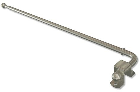 Interdeco Schwenkstangen (2 Stück), schwenkbare Gardinenstangen Chrom matt, Cassina, 60-100 cm ausziehbar