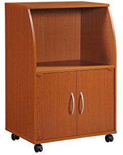 Hodedah Import Kitchen Cart, Wood, Cherry Finish Engineered Wood, Valuable Counter Space, Stylish Storage, Multi-purpose Unit, ‎38.1 x 55.88 x 83.82 cm; 14.97 Kilograms