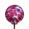 CRISTALICA Gartenkugel Kugel klein Rosenkugel Glas Mundgeblasen Pink Lila 15 cm mit Stab