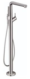 hansgrohe Modern Talis S 72413001 Robinet de baignoire autoportant à 1 poignée 15,2 cm de large avec douchette à main Chromé