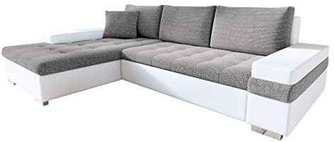 Mirjan24 Ecksofa Bangkok Mini, Moderne Eckcouch mit Schlaffunktion und Bettkasten, Ecksofa für Wohnzimmer, Gästezimmer, Couch L-Form, Wohnlandschaft (Soft 017 + Lawa 05)