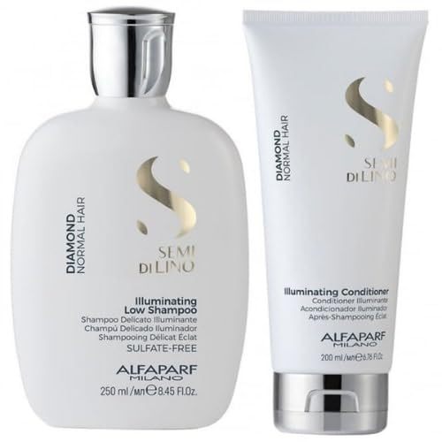 Alfaparf Semi Di Lino Diamond Illuminating Low Shampoo 250 ml + Conditioner 200 ml Duo Set