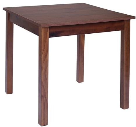Liberoshopping Table Fixe en Bois pour Salle à Manger Cuisine Restaurant (80x80 cm, Noyer Jambe carrée)