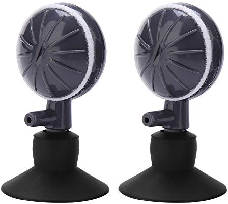 2pcs Bubble Air Stones, Acuario Aire Piedra Disco de aire de piedra giratoria Airstones de oxígeno ajustable Bomba de aireación difusora con ventosas para acuarios hidropónicas