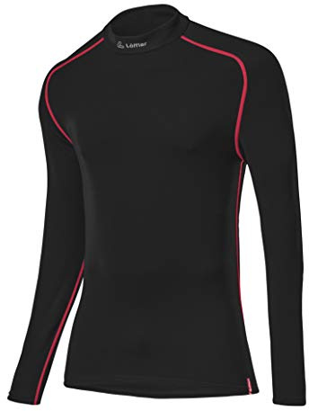 LÖFFLER Herren Hr. Turtleneck La Transtex Warm Shirt, Schwarz / Rot, 50 EU