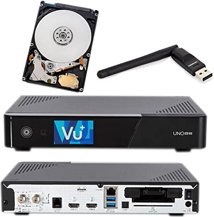 Vu+ UNO 4K SE 1x DVB-S2 FBC Sat Receiver Twin Tuner PVR Linux Satellitenreceiver mit 1TB Festplatte und WLAN-Stick 150 MBit/s