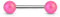Tata Gisèle Piercing Barbells pour Sourcil en Acier Chirurgical 316L - Tige Droite Portant Deux Perles de Couleur Mat - Acier Argenté - 16 mm - (Rose)