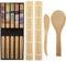 ZFYQ Sushi Kit, 9 Piece Bamboo Sushi Making Kit Includes Bamboo Rolling Mats, Chopsticks, Rice Paddle, Spoon, Full Wooden Set for Sushi Beginners