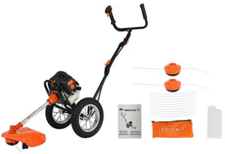 TIMBERPRO Desbrozadora con Ruedas de 52 cm³, con 2 Cabezales de Corte.