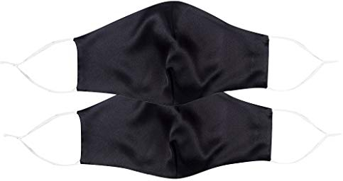 2pcs Damen Herren Mouth Shield Mouth Masken Gesichtsmaske Seide Face Protection Bandana Mundmasken Multifunktionstuch Reusable Washable Mundschutz Sport Halstuch 21x12cm (Schwarz)