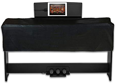 STTC Housse de Protection pour Clavier Piano 88 Touches, Protection en Cuir PU Couverture Anti-poussière de Piano Electronique avec Ouverture de Bibliothèque,Noir